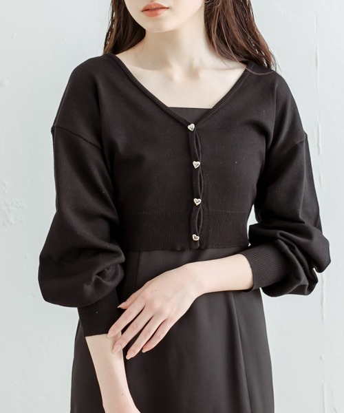 OLIVE des OLIVE（オリーブデオリーブ） カーディガン ハートボタン