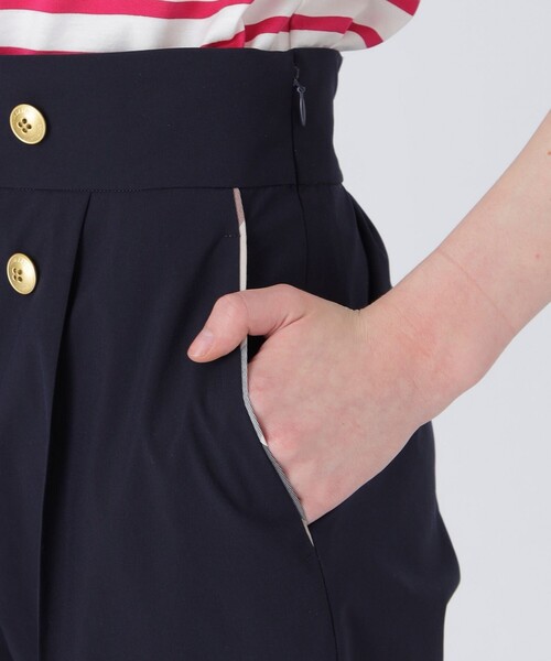 パンツ ストレッチテーパードパンツ LABEL BLUE