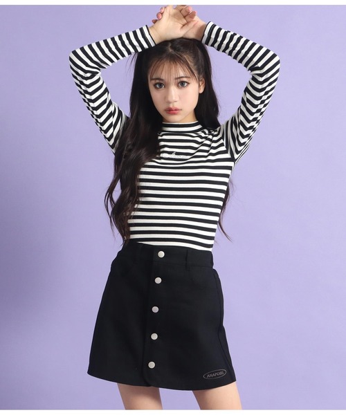ANAP GiRL スカート ボタンデザイン台形スカパン キッズ 子供服