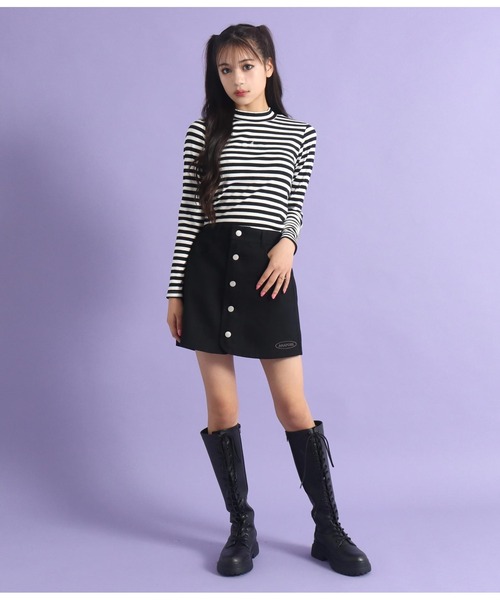ANAP GiRL スカート ボタンデザイン台形スカパン キッズ 子供服