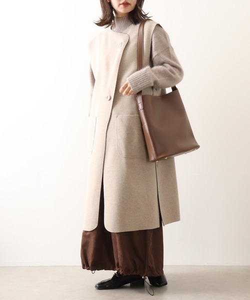 ベスト ジレ 「EGLANTINE」フェイクウールロングジレ レディース EGLANTINE ベスト ジレ 「EGLANTINE」フェイクウールロングジレ