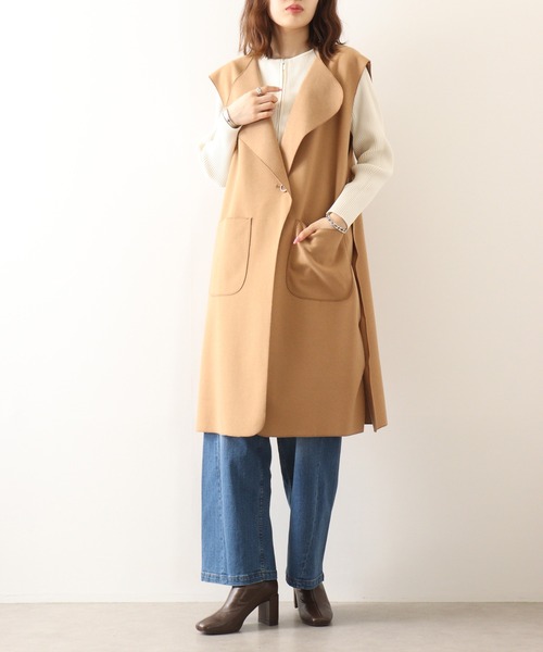 ベスト ジレ 「EGLANTINE」フェイクウールロングジレ レディース EGLANTINE ベスト ジレ 「EGLANTINE」フェイクウールロングジレ