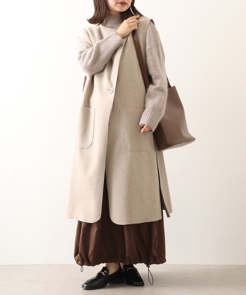 ベスト ジレ 「EGLANTINE」フェイクウールロングジレ レディース EGLANTINE ベスト ジレ 「EGLANTINE」フェイクウールロングジレ