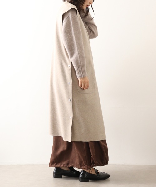 ベスト ジレ 「EGLANTINE」フェイクウールロングジレ レディース EGLANTINE ベスト ジレ 「EGLANTINE」フェイクウールロングジレ