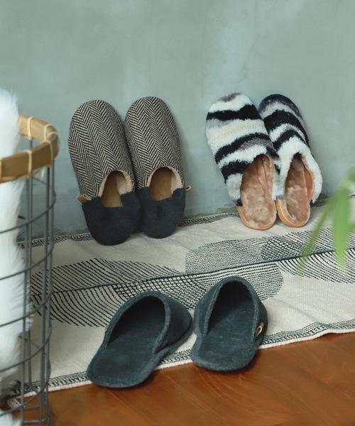 a.depeche スリッパ 「a.depeche:アデペシュ」kolin wool baboosh HB L ルームシューズ ...