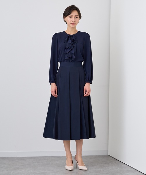 ANAYI（アナイ） ブラウス シャツ バックサテンリボンラッフル