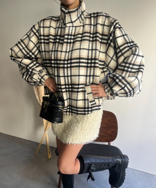 ステンカラーコート コート スタンドカラーＡラインフレアジャケット レディース | LACーVERT | 08