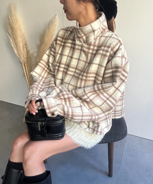 ステンカラーコート コート スタンドカラーＡラインフレアジャケット レディース | LACーVERT | 19