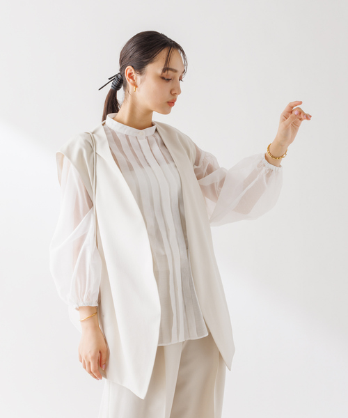 Rouge vif ベスト ジレ ノーカラージレジャケット レディース