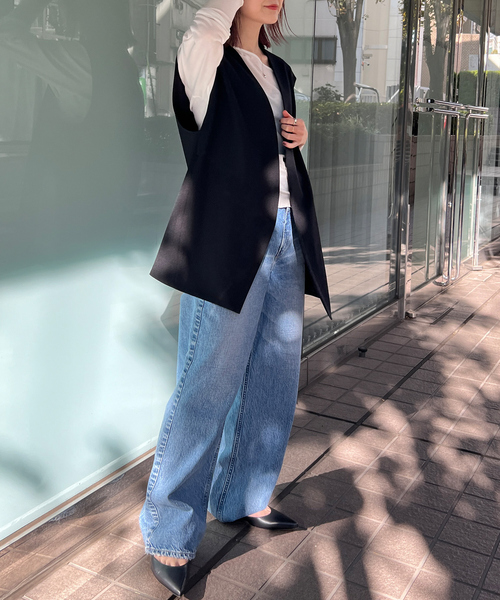 Rouge vif ベスト ジレ ノーカラージレジャケット レディース