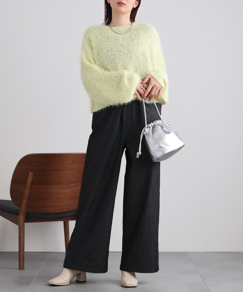 ニット セーター ラメニットトップス/クロップド丈 レディース sakishimatokyo ニット セーター ラメニットトップス/クロップド