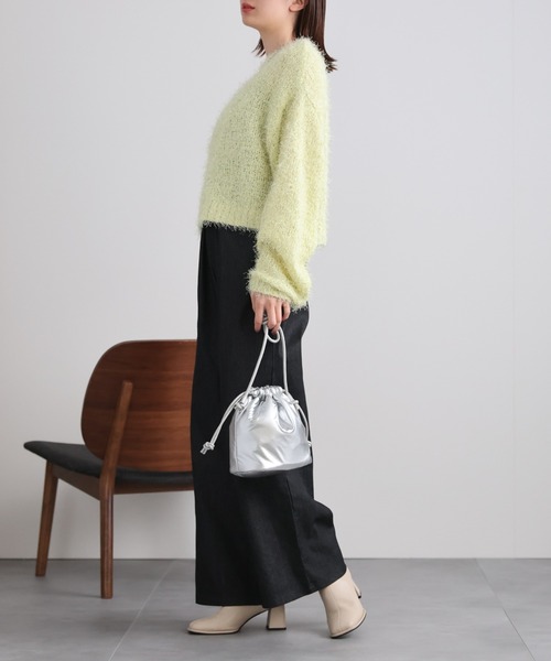 ニット セーター ラメニットトップス/クロップド丈 レディース sakishimatokyo ニット セーター ラメニットトップス/クロップド