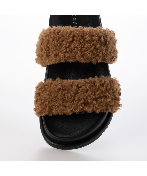 carino（カリーノ） サンダル エコファーもこもこサンダル レディース