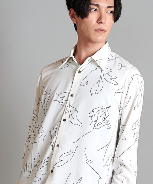 HUF フラワープリントシャツ 5351 POUR LES HOMMES シャツ 「フラワー柄」長袖 プリント シャツ