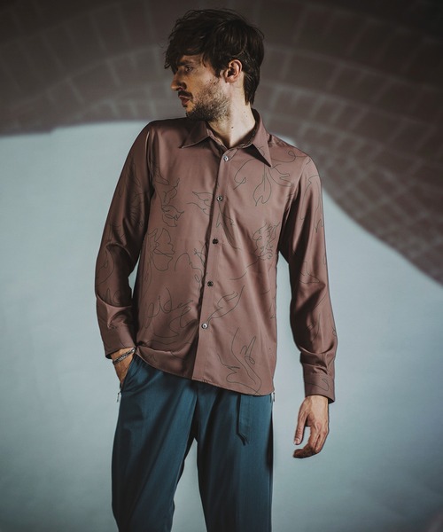 NO ID.（ノーアイディー） シャツ 「NO ID.」Flower Sketch Print