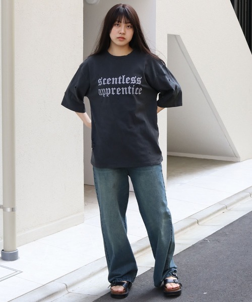 【LIFEWORK】ピグメント クロム ショート 半袖 Tシャツ Starting Over tシャツ Pigment hard wash ripped T/ピグメント