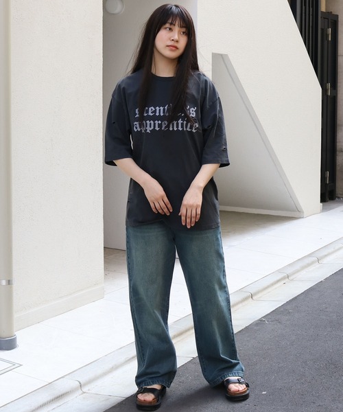 Starting Over tシャツ Pigment hard wash ripped T/ピグメント