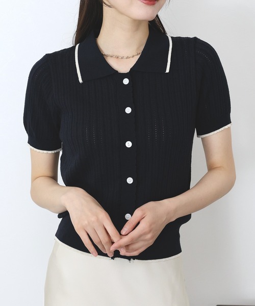 ニット セーター エッセンシャルロングスリーブポロセーター レディース TOMMY JEANS ニット セーター エッセンシャルロングスリーブポロ