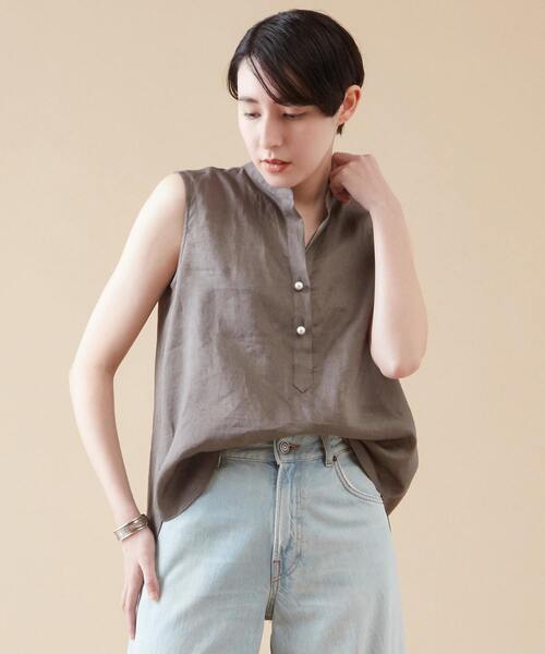ブラウス シャツ ノースリパールスキッパー レディース