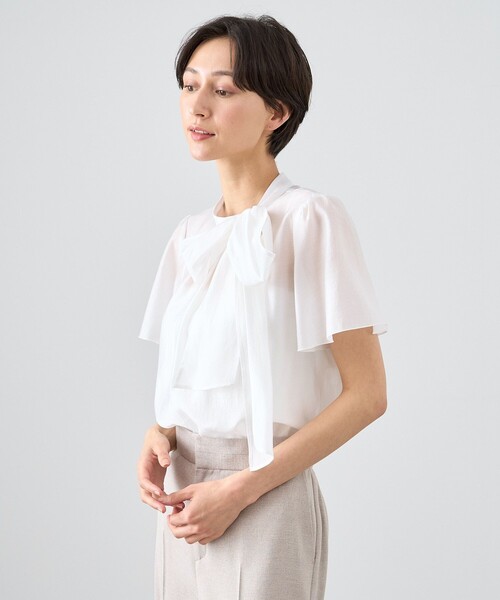 シルキーオーガンジービジュー ブラウス|ANAYI OFFICIAL ONLINE