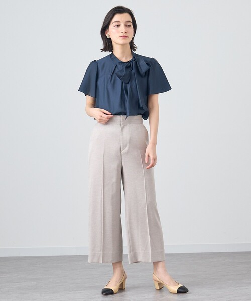 ブラウス シャツ オーガンジーボウタイブラウス レディース ANAYI ブラウス シャツ シアーオーガンジーボウタイ レディース