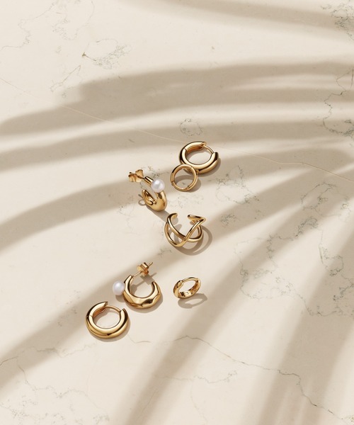 PANDORA（パンドラ） ピアス ラウンド ゴールド フープ ピアス