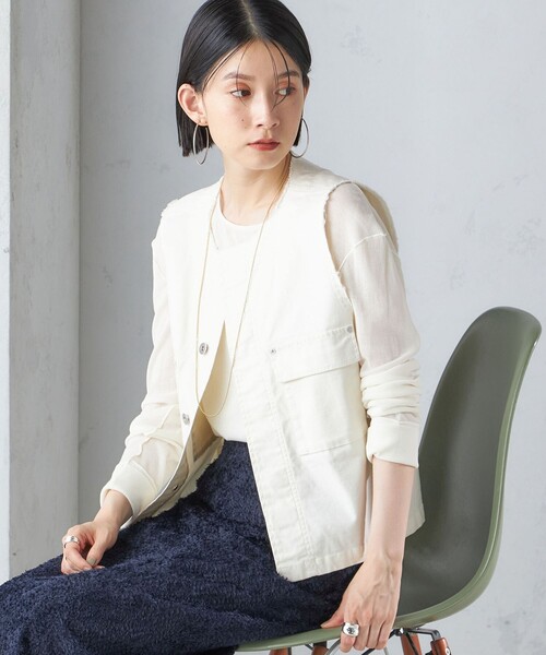 SHIPS（シップス） ベスト ジレ 「手洗い可能」ミリタリー ショート