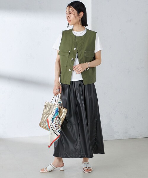 SHIPS（シップス） ベスト ジレ 「手洗い可能」ミリタリー ショート