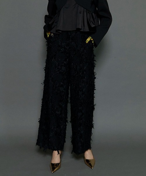 MAISON SPECIAL パンツ Cut Fringe Jacquard Pants/カット