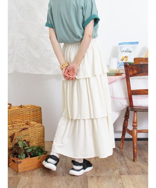 スカート 「接触冷感」カットティアードスカート レディース  