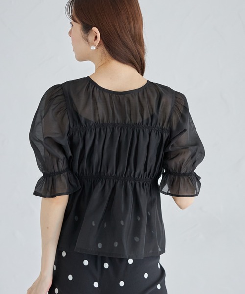 tocco closet ブラウス シャツ 前後2WAYシアーリボン