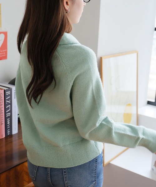 Girly Doll（ガーリードール） カーディガン ダブルジップ襟付きニット