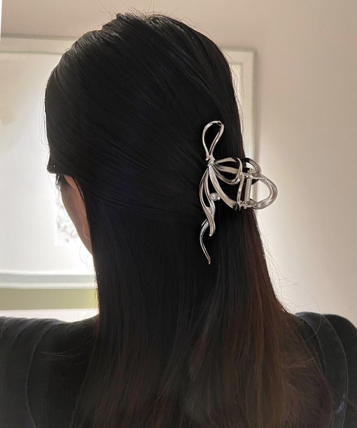 ヘアクリップ 「M2SUQARED/エムツースクエア」リボンパールヘア