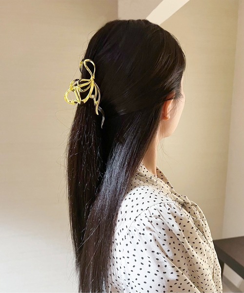 ヘアクリップ 「M2SUQARED/エムツースクエア」リボンパールヘア