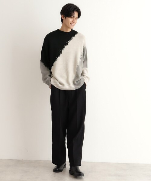 THE SHOP TK セーター ニット 切替インターシャニット メンズ