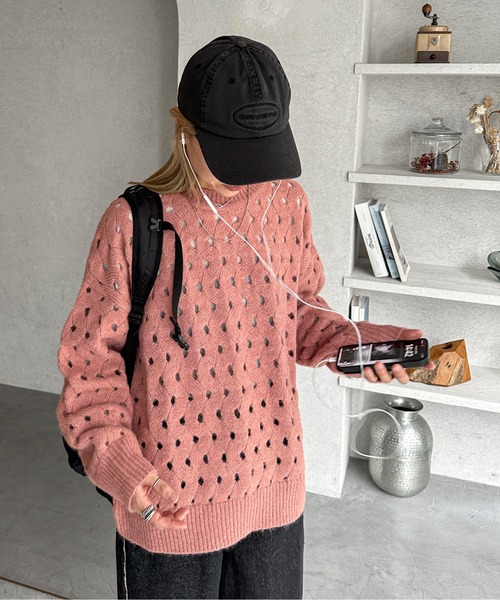 ENFOLD / エンフォルド | WIDE DOLMAN PULLOVER / ウール オーバーシルエット ニット セーター | 38 | ピンク | レディース WIDE DOLMAN PULLOVER｜38｜WHT｜KNIT WEAR｜ENFÖLD OFFICIAL ONLINE