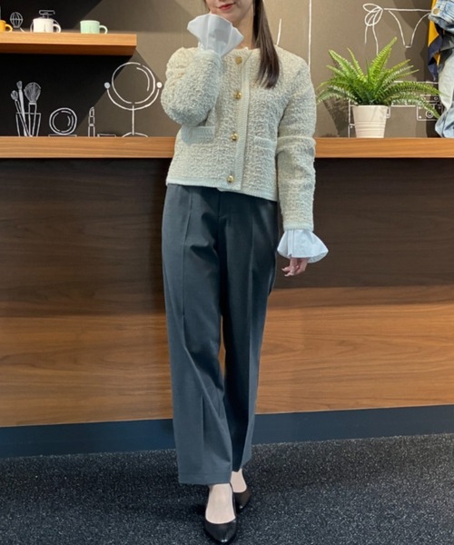 Sirin カーディガン ラメツイードニットカーディガン レディース