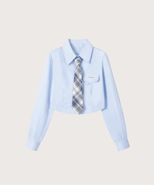 ブラウス シャツ Check Tie Fresh Shirt レディース