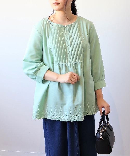 MB　エムビー　刺繍ブラウス MB mint breeze（エムビーミントブリーズ） ブラウス シャツ 「M〜5L