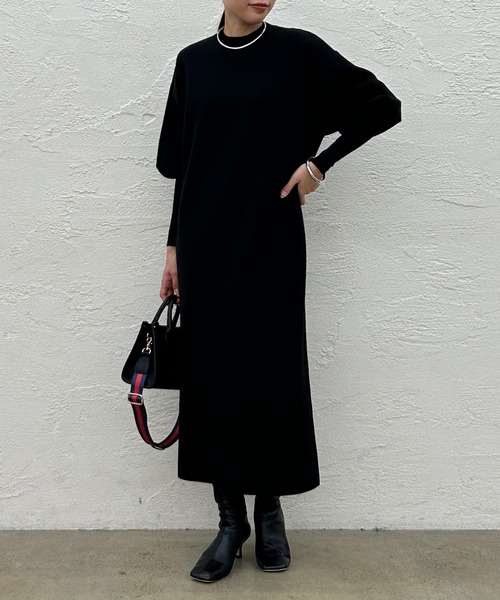 Loungedress（ラウンジドレス） ニットワンピース FREE ブラック