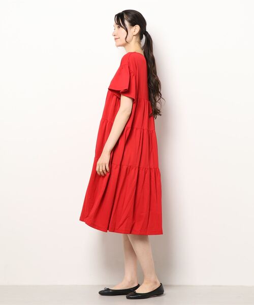 【美品】ピンクハウス半袖ワンピース　フリー PINK HOUSE 「PINK HOUSE」 半袖ワンピース フリー レッド