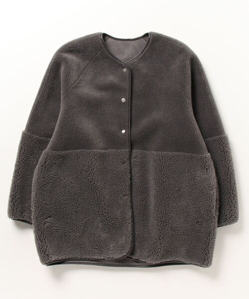 「BEAUTY&YOUTH UNITED ARROWS」 ノーカラーコート - ホワイト レディース_画像3