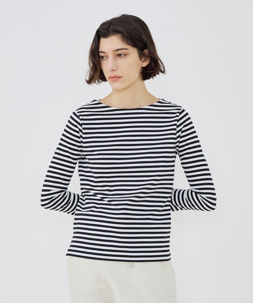新品★コットン ボートネック カットソー ボーダー 長袖 GALERIE VIE GALERIE VIE（ギャルリー ヴィー） tシャツ ファインコットン ボート