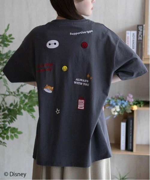 Disney tシャツ ベイマックス刺繍Tシャツ レディース
