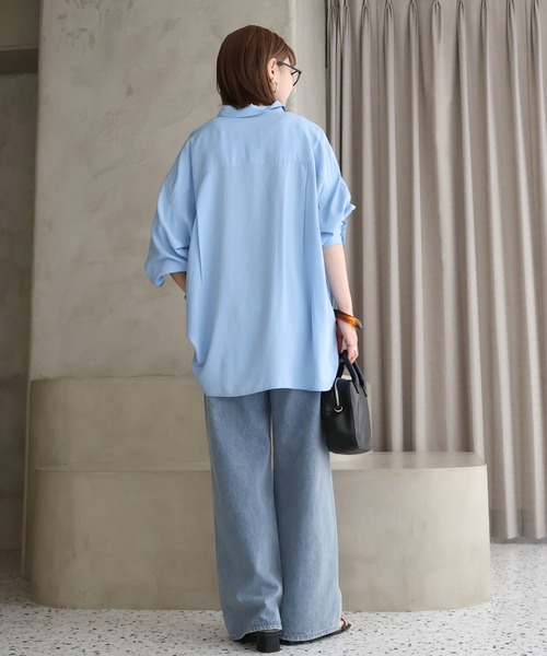 ブラウス シャツ バックタックワイドシャツ レディース かぐれ（カグレ）の「バックタックワイドシャツ（シャツ