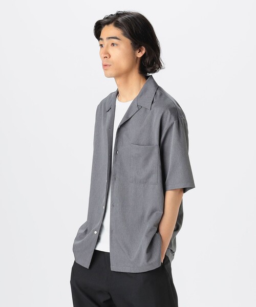 BEAMS JAPAN 開襟シャツ　ブルー BEAMS Cut-off Denim BEAMS Shirt (Shirts, Blouses, Casual