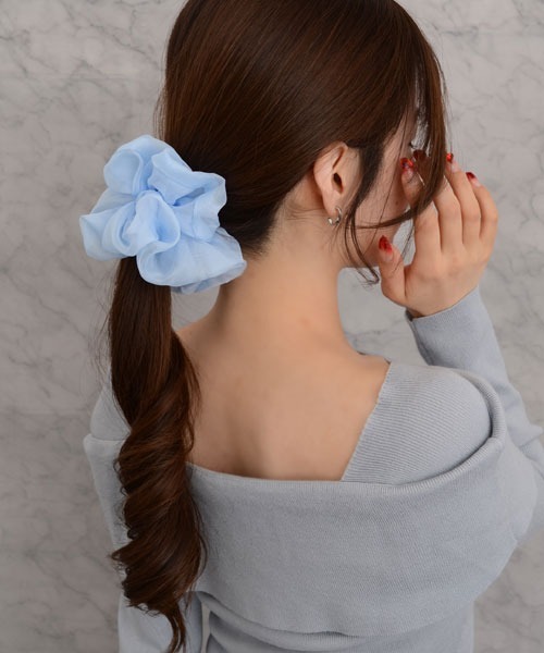 VIBGYOR Women シュシュ 「float」シフォン シンプル ビッグ シュシュ