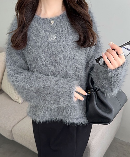 「mily bilet」 長袖ニット X-LARGE チャコールグレー レディース_画像4