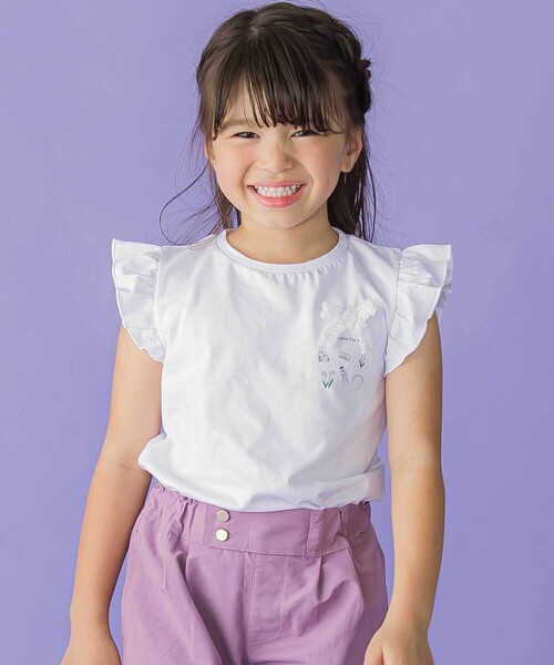 フリフリになった赤のTシャツ 95㎝ 子供服 95 フリル トップス