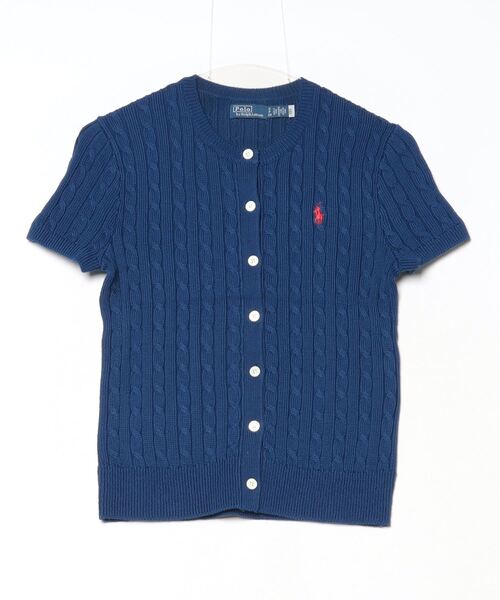 現行　RALPH ラルフローレン　ケーブルニット　カーディガン　ショートスリーブ ケーブルニット コットン ショートスリーブ カーディガン